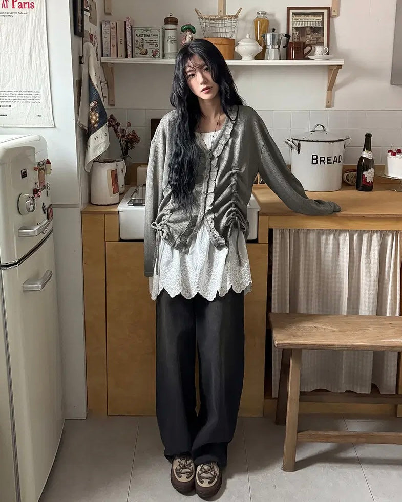 rufus ruffle cardigan