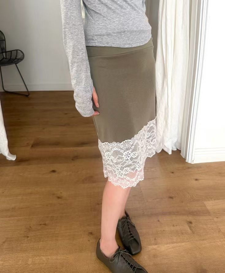 lace shirring skirt