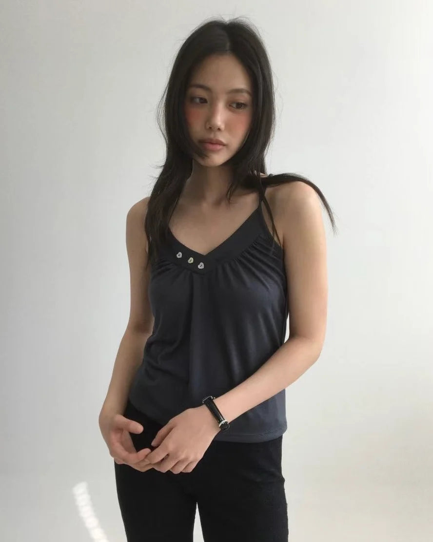 heart button camisole