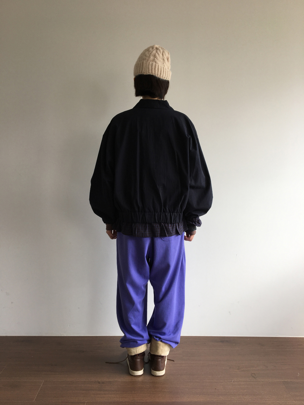 petite check frill blouson