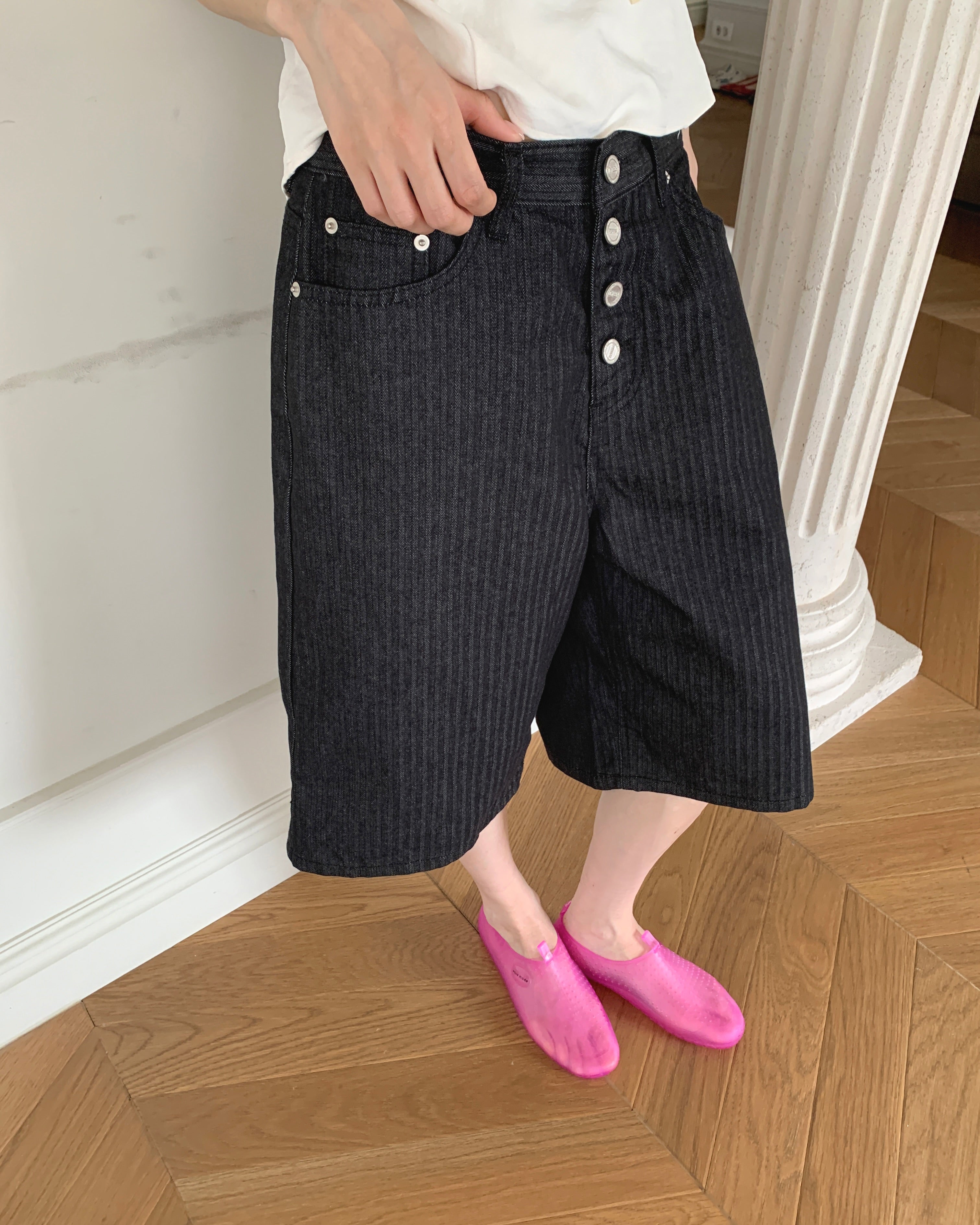 herringbone low-waisted pants