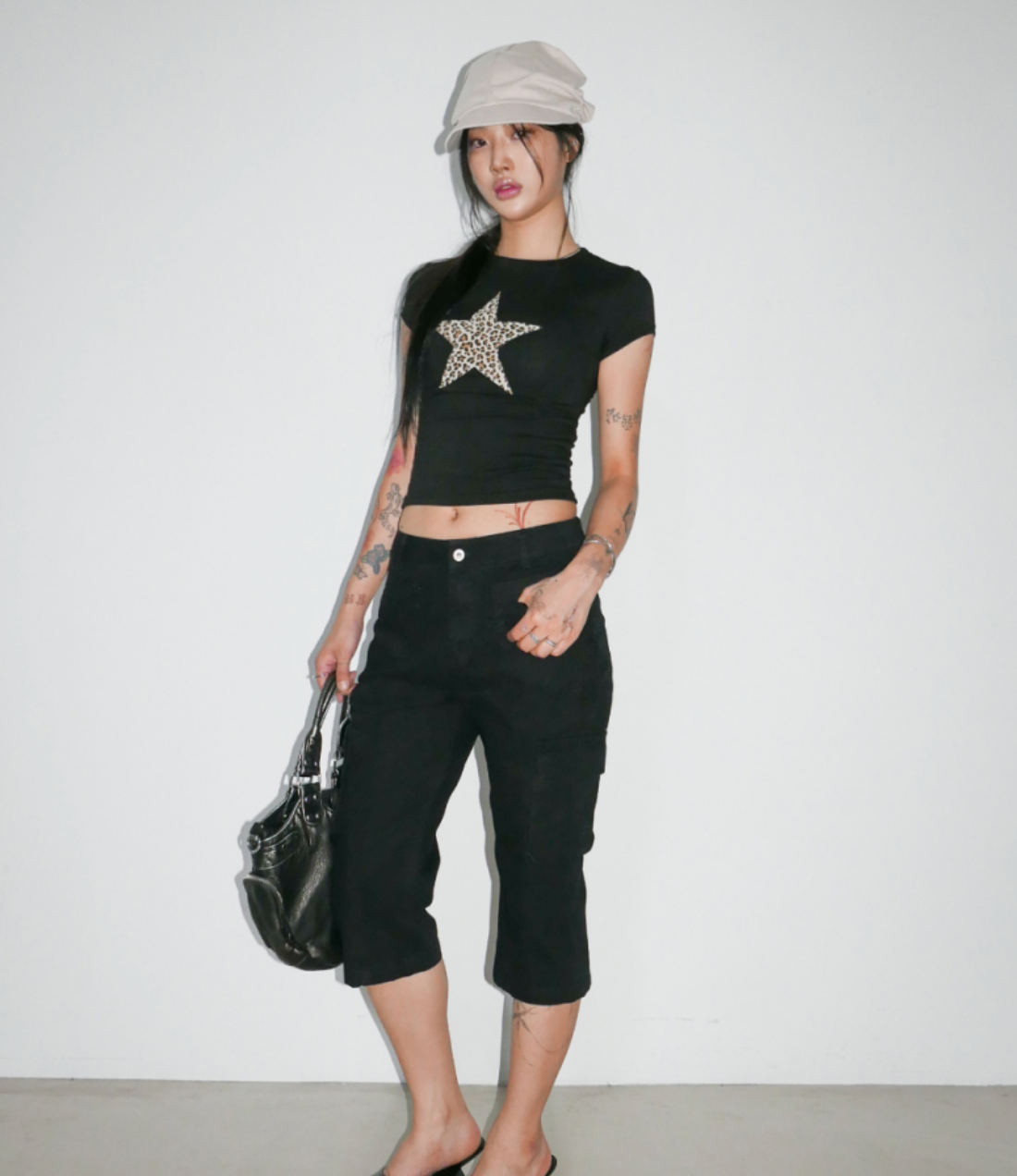 leopard crop tee