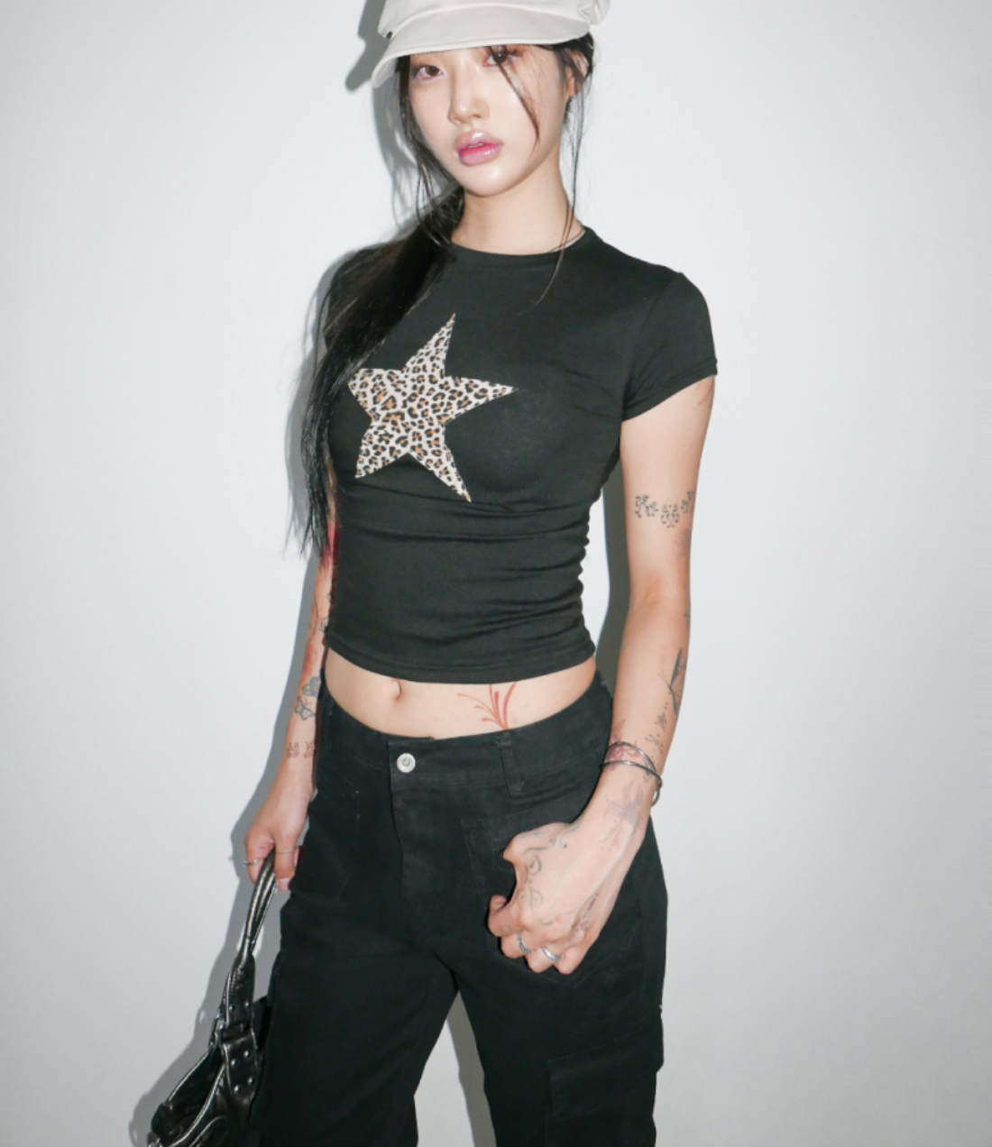 leopard crop tee
