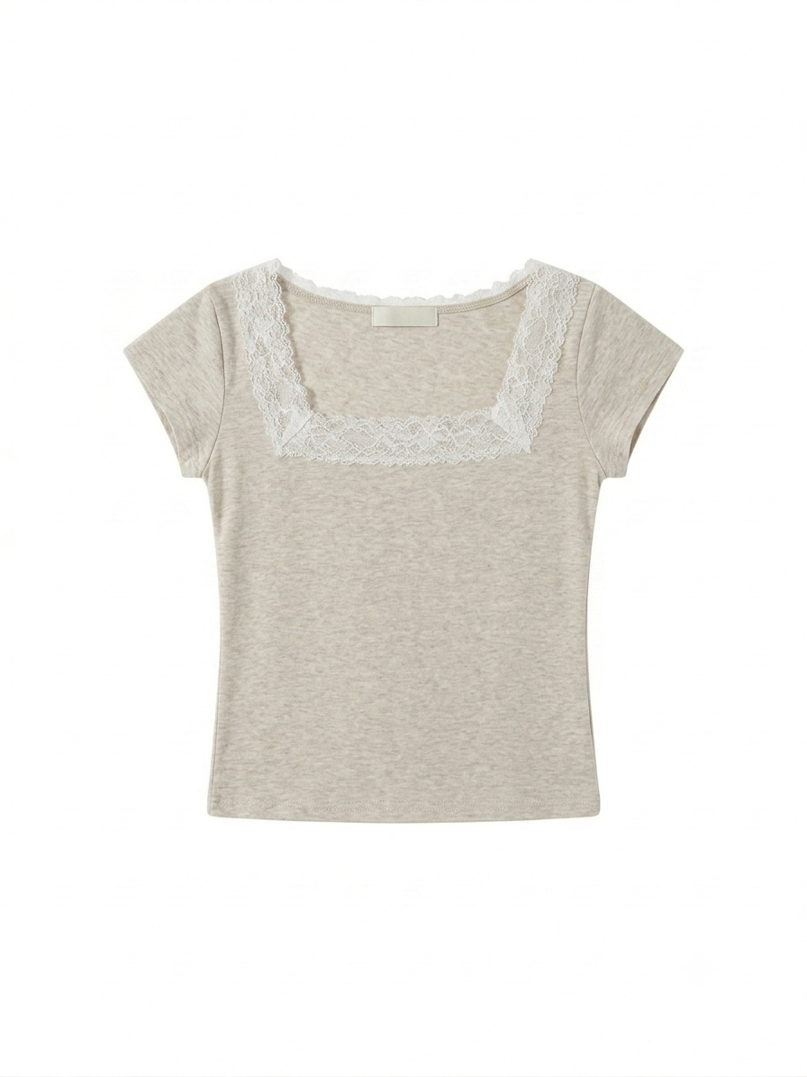 lace short-sleeves top