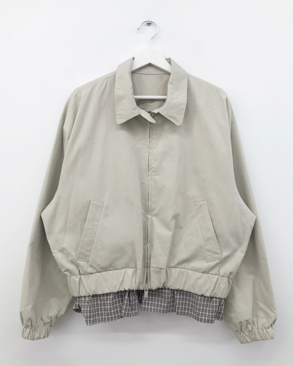 petite check frill blouson