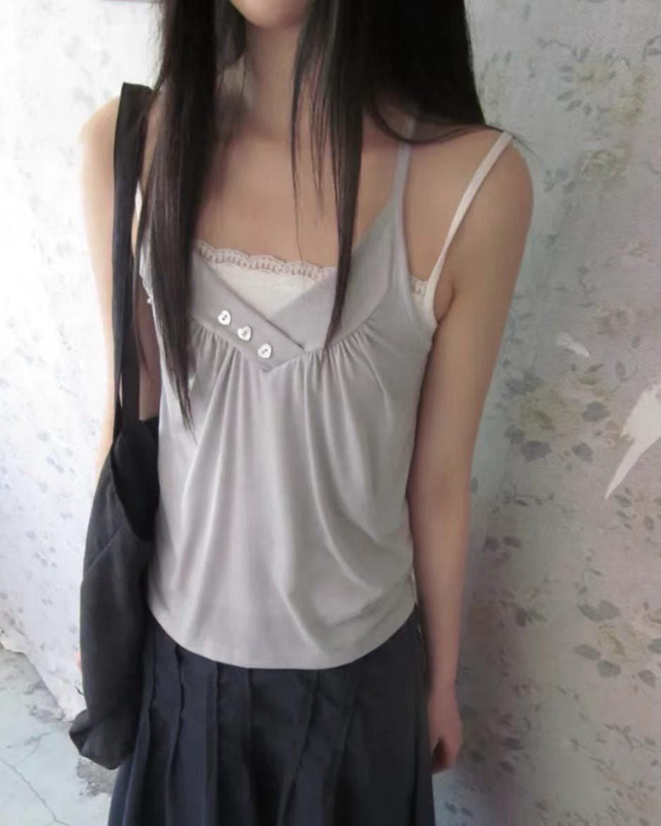 heart button camisole