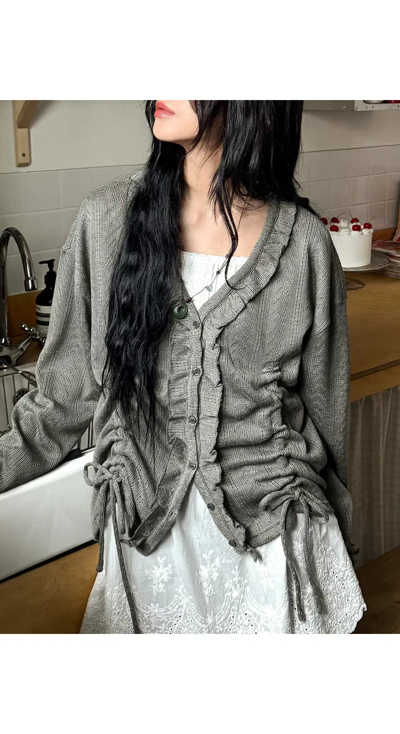 rufus ruffle cardigan