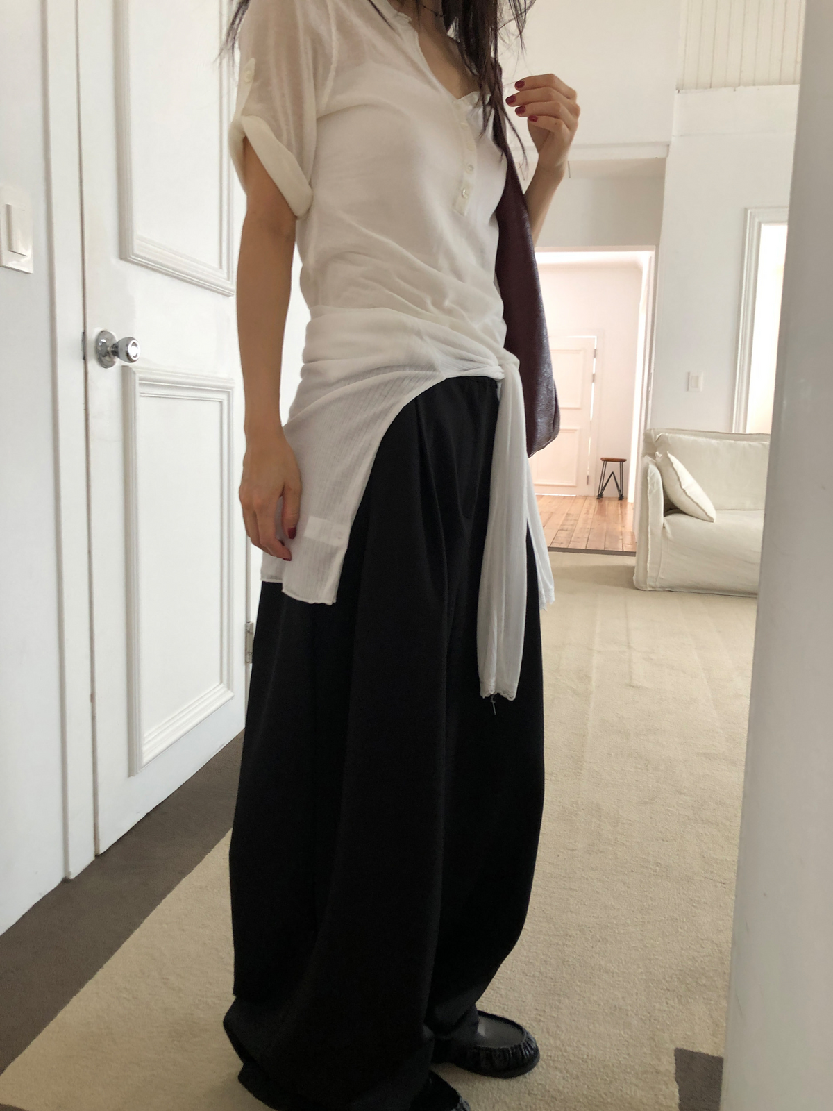 two-pin tuck slacks