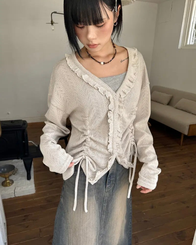 rufus ruffle cardigan