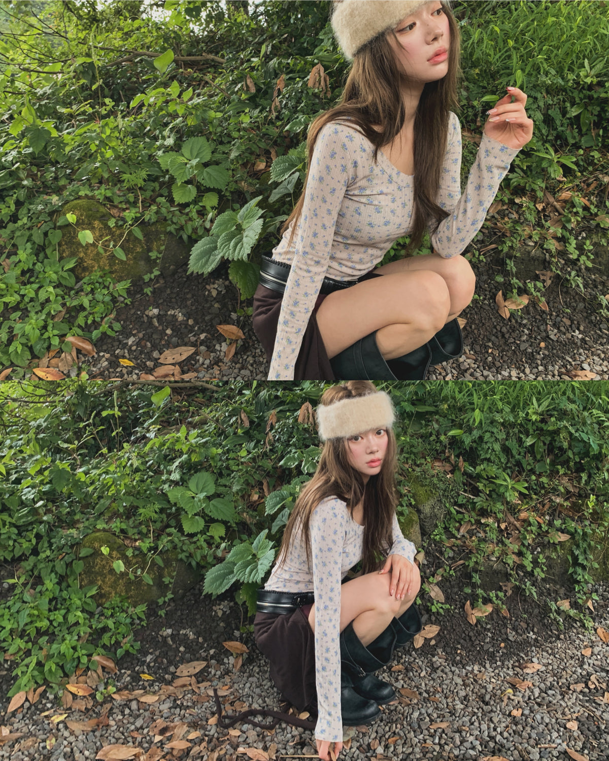 floral ribbed longsleeves