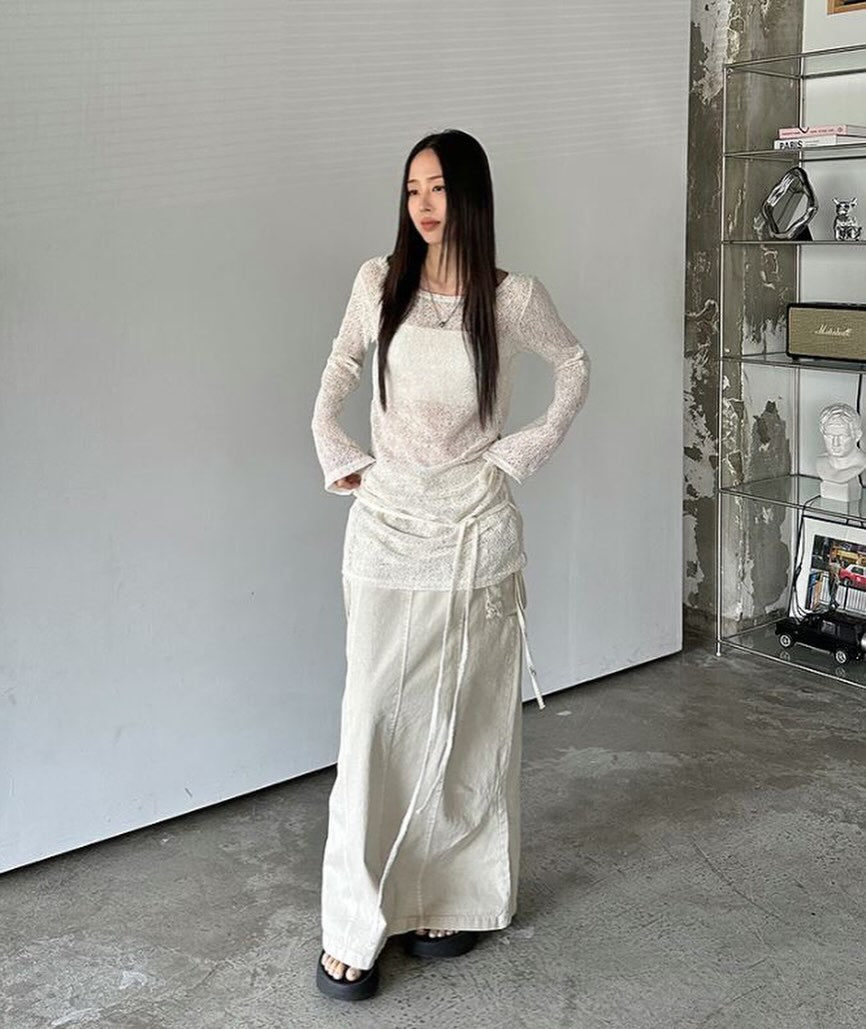rope pigment strap skirt