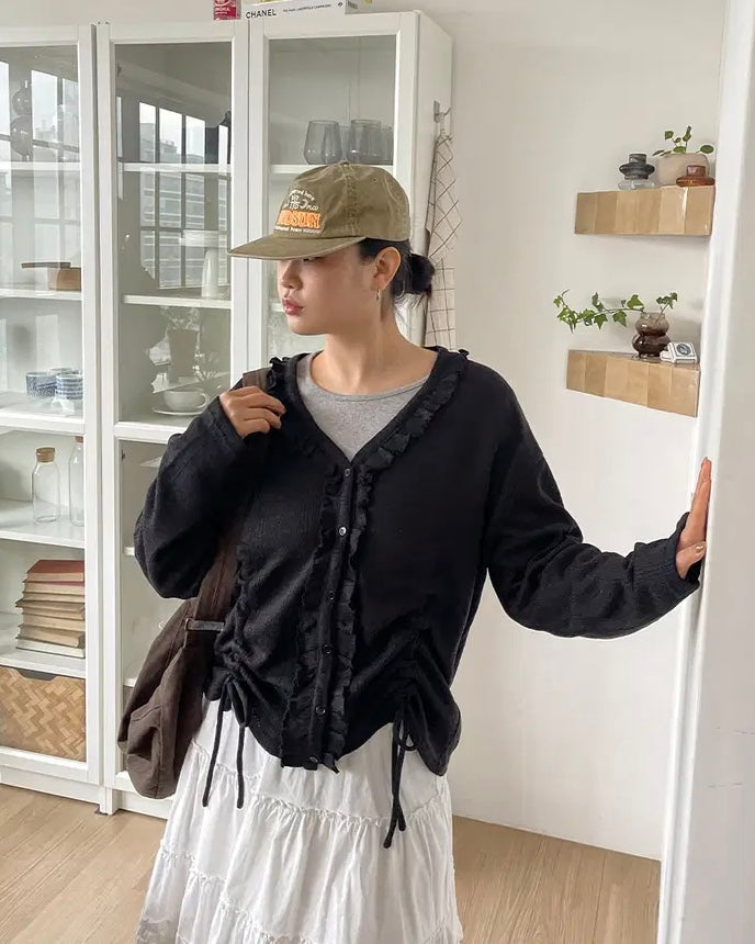 rufus ruffle cardigan