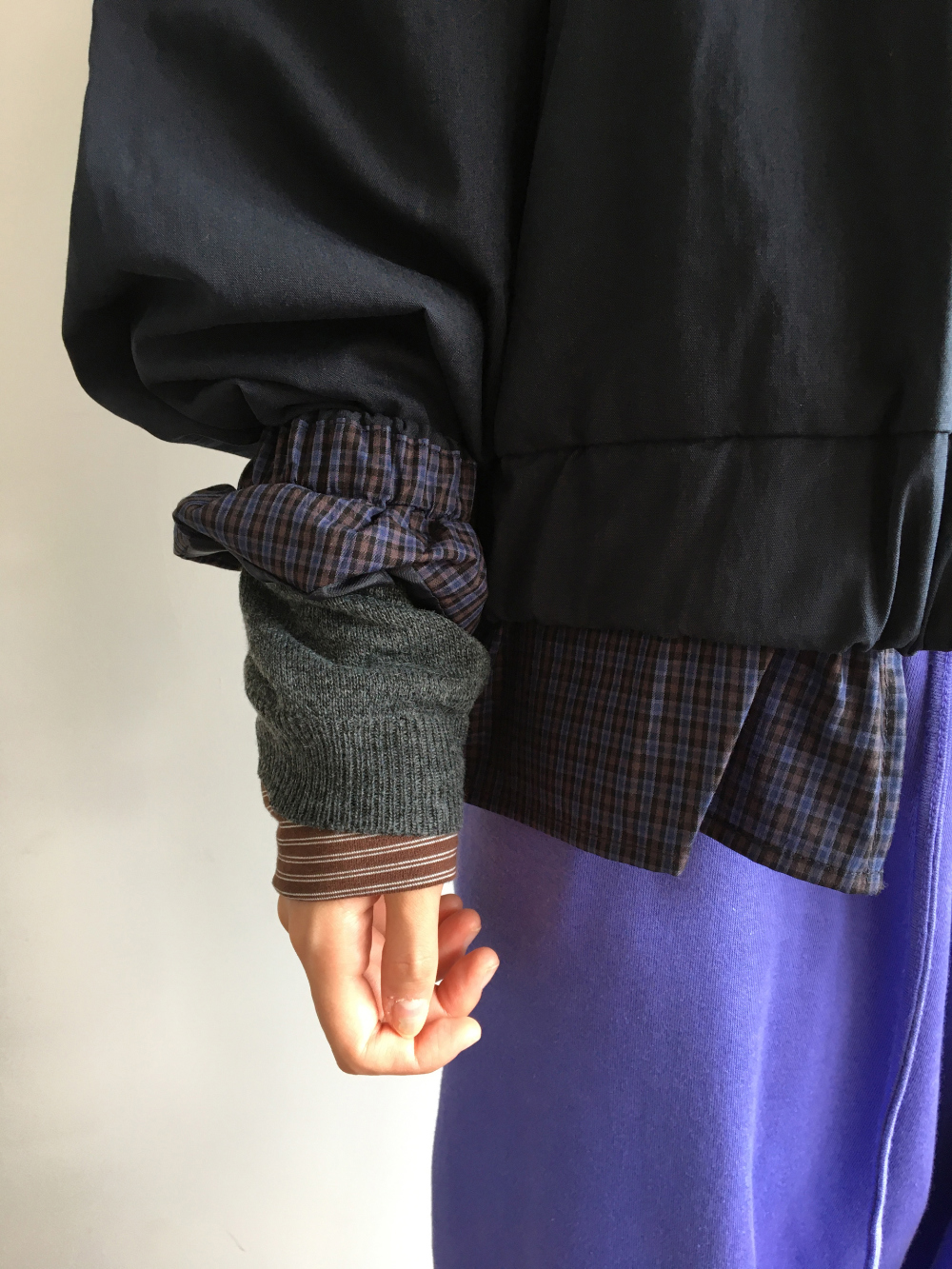petite check frill blouson
