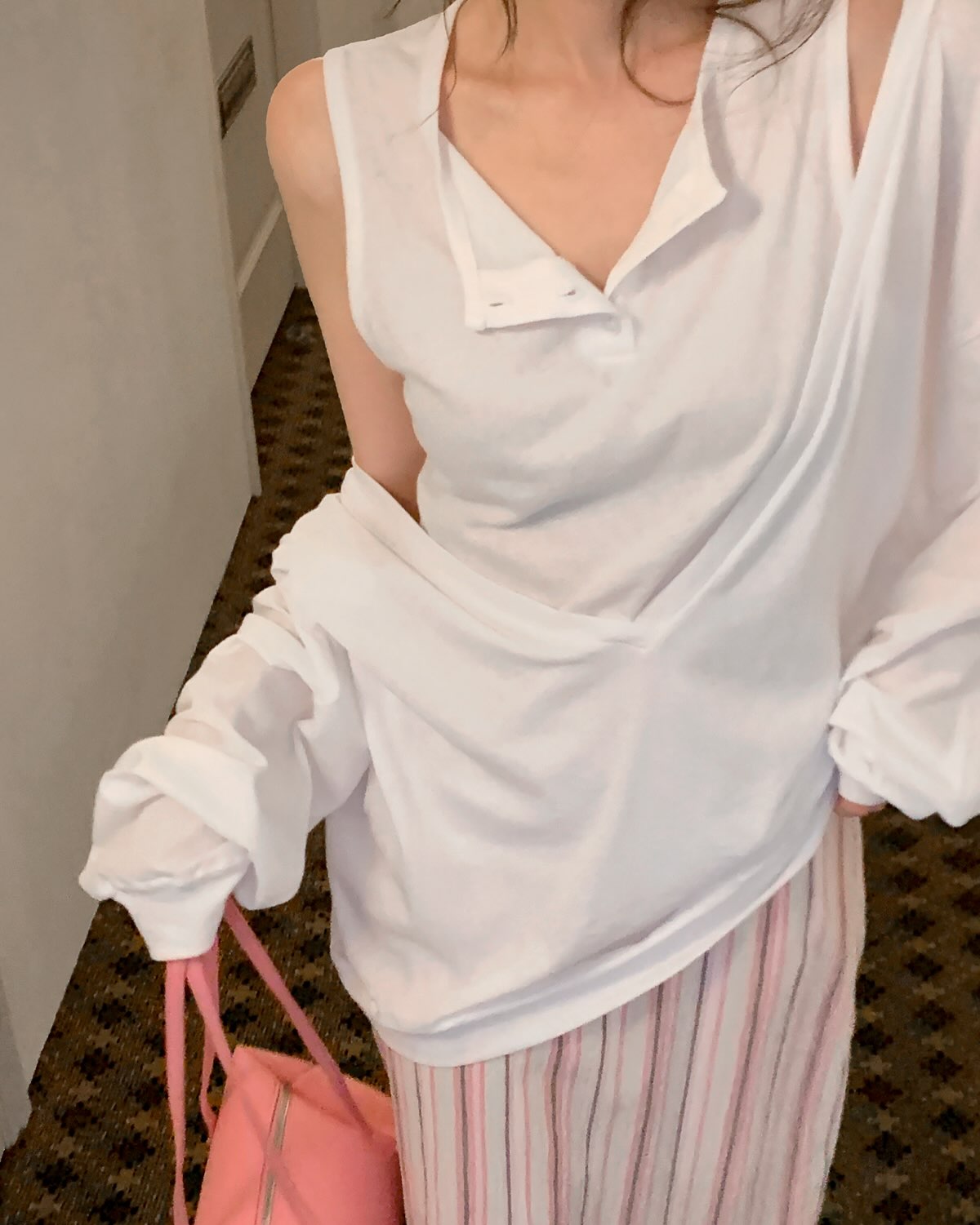 layered boxy sweatshirt set