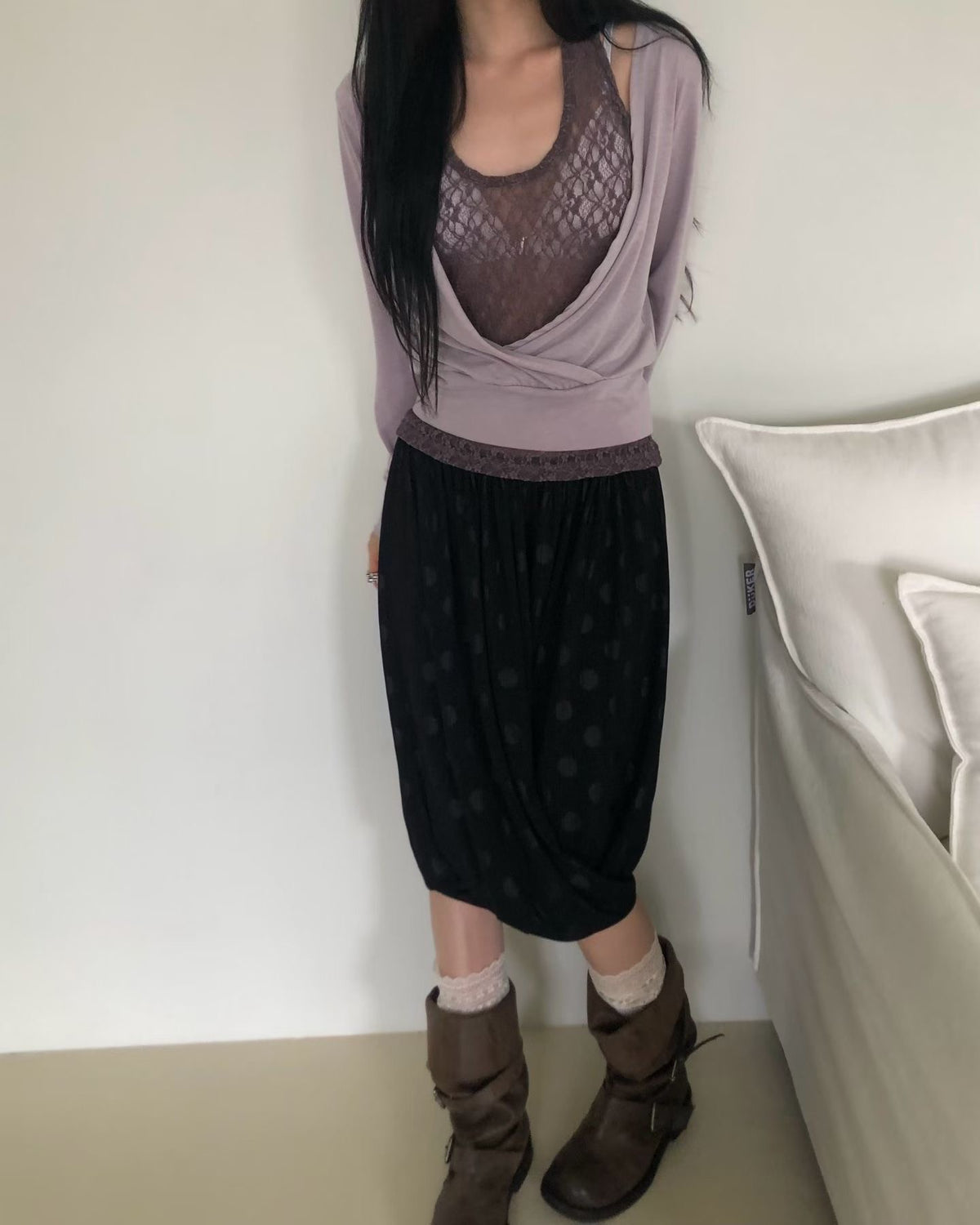 halter wrap lace set