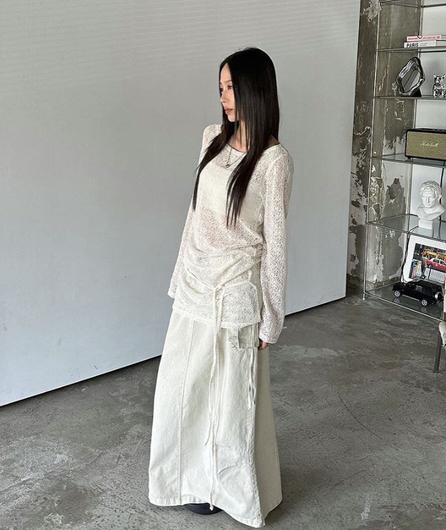 rope pigment strap skirt