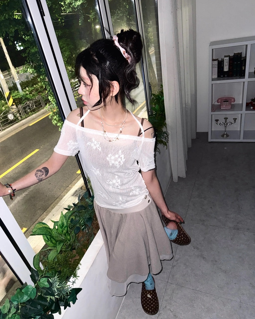 bella embroidery knit