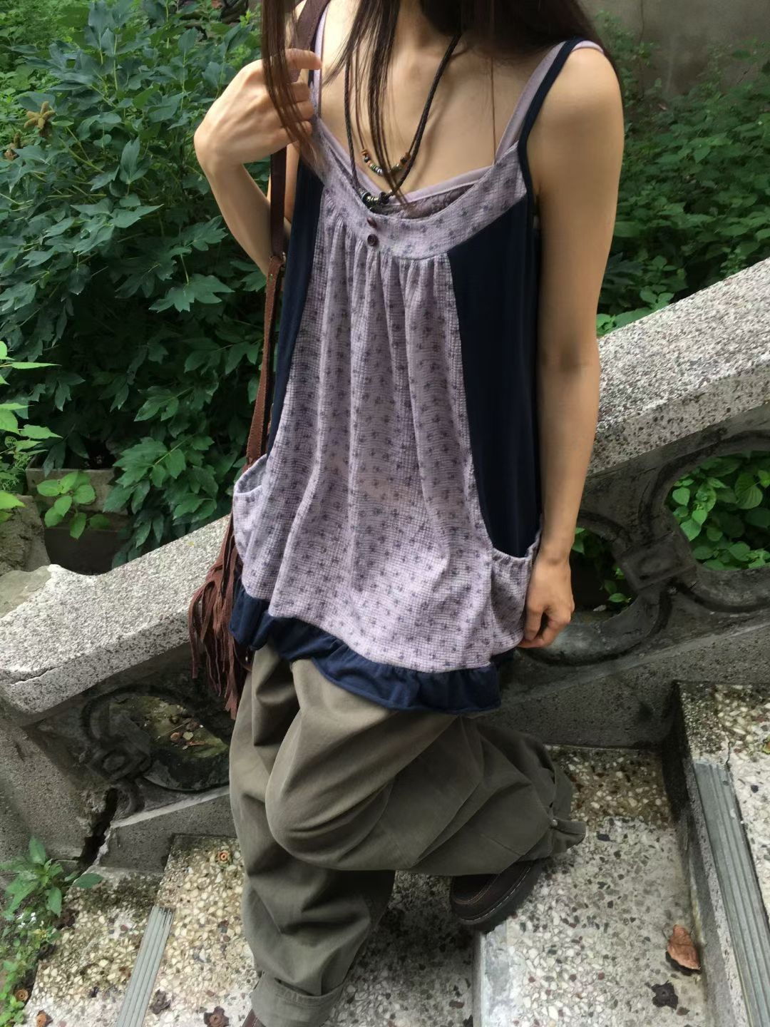 shirring floral dress