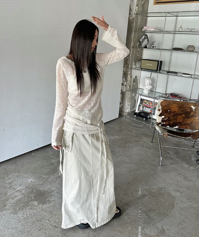 rope pigment strap skirt