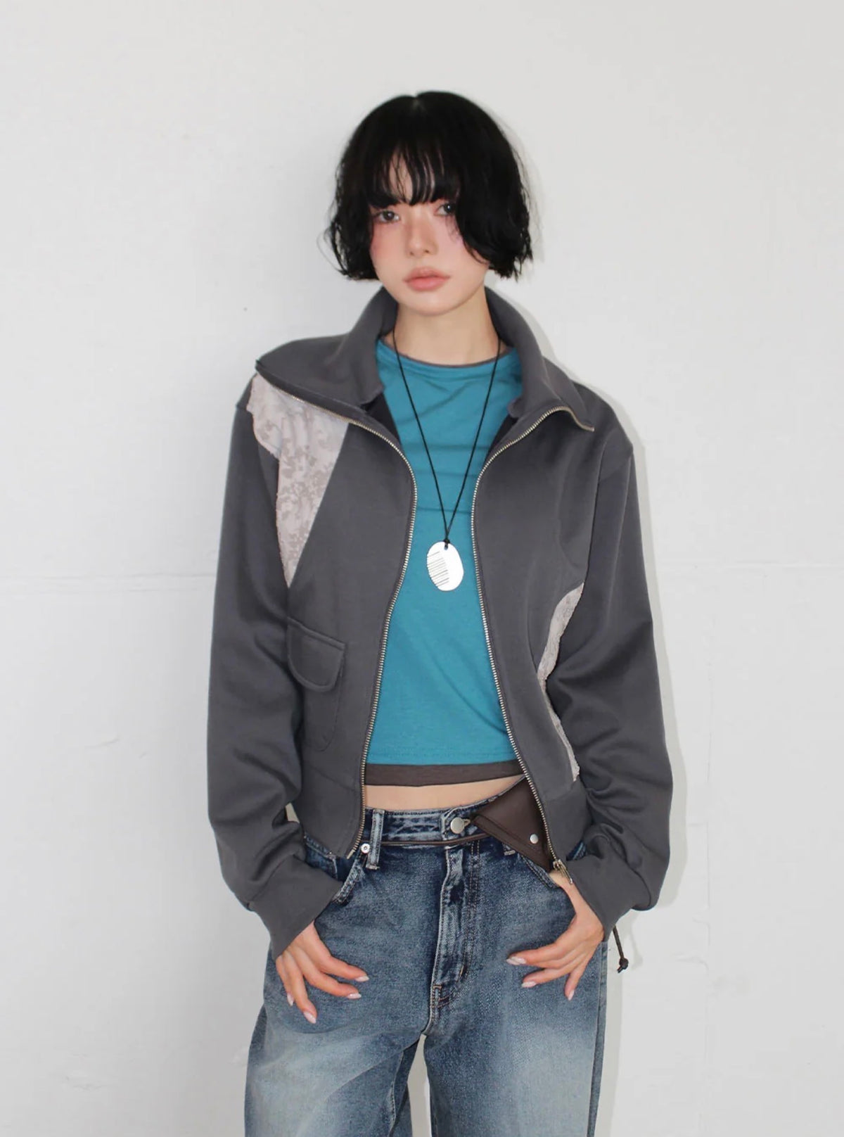 burning lace sweat jacket