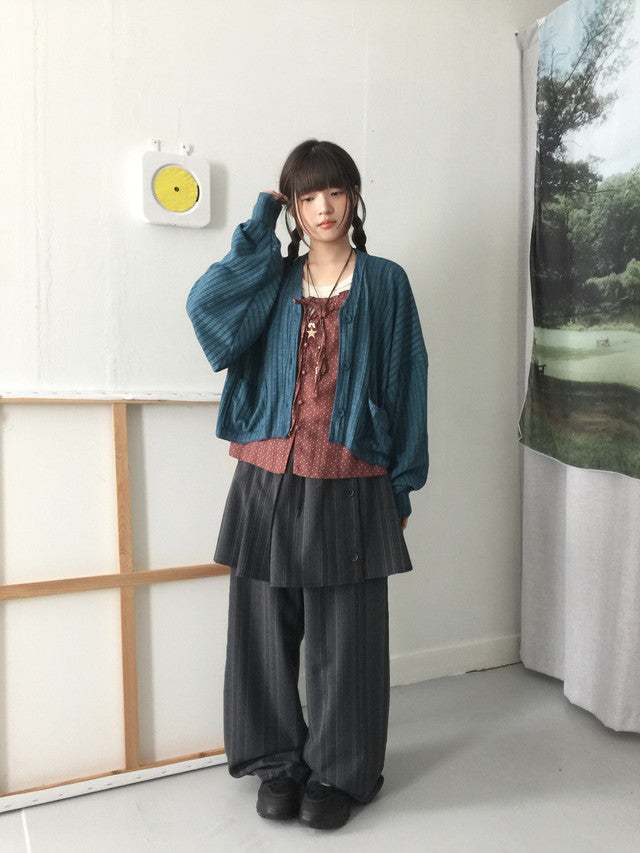 puff sleeves cardigan