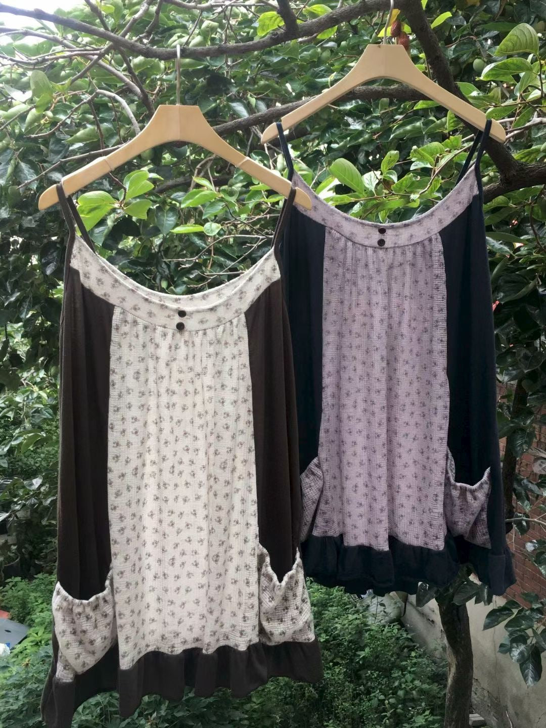 shirring floral dress