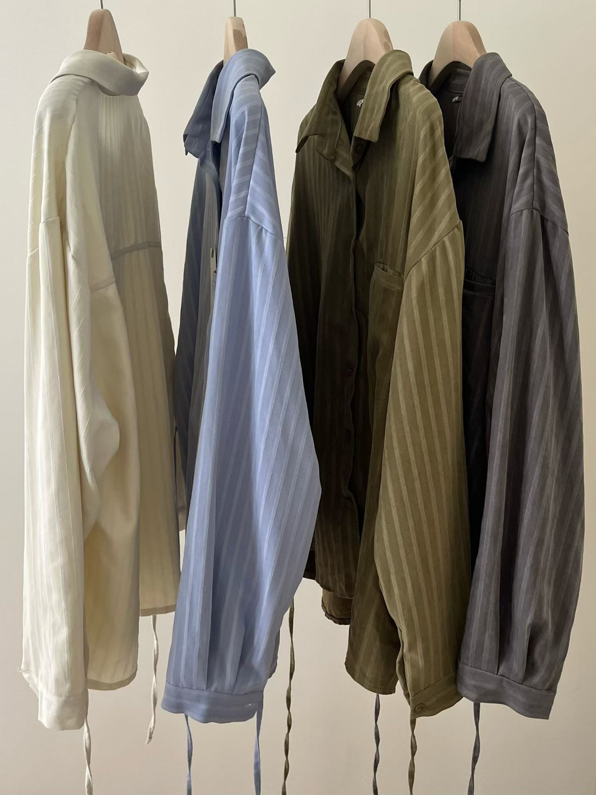 stripe two-way shirt