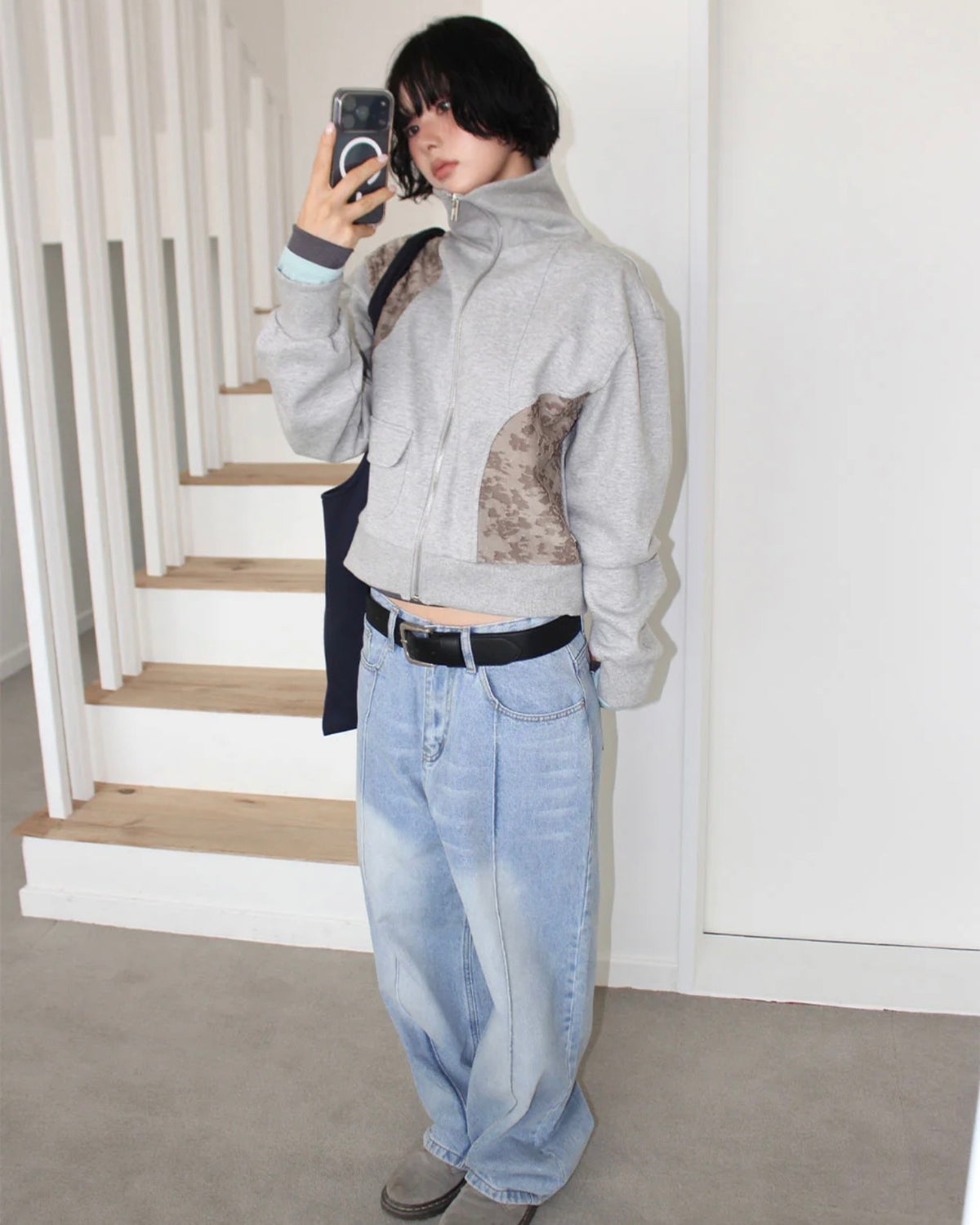 burning lace sweat jacket