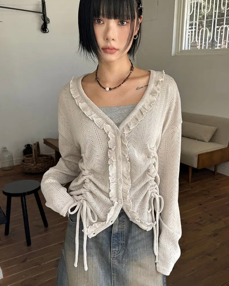 rufus ruffle cardigan
