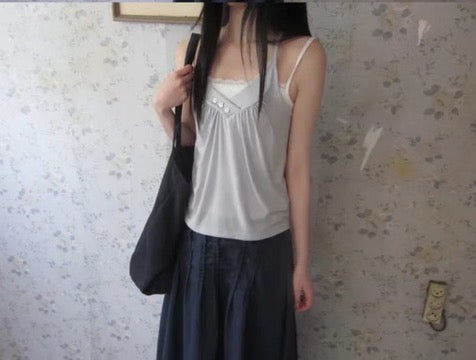 heart button camisole