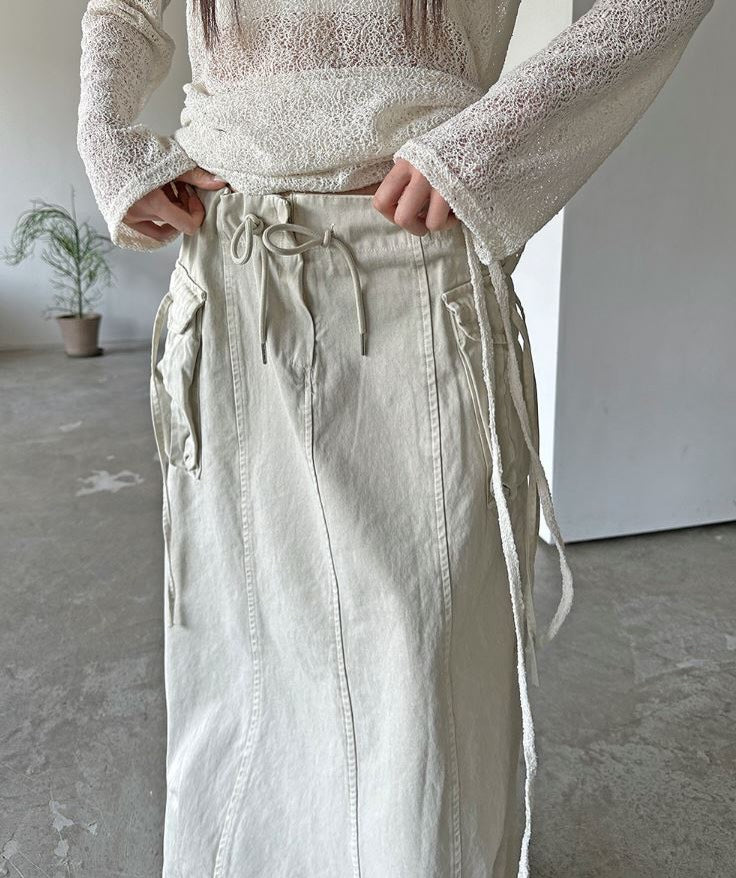 rope pigment strap skirt
