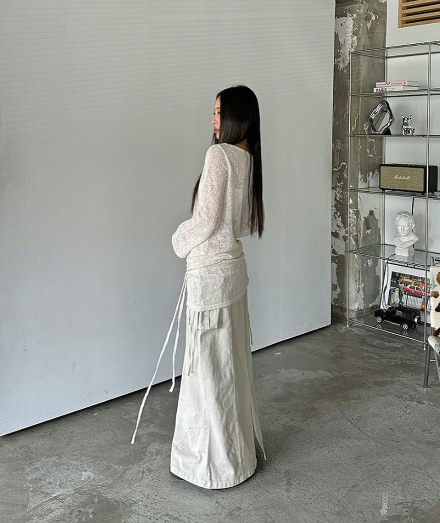 rope pigment strap skirt