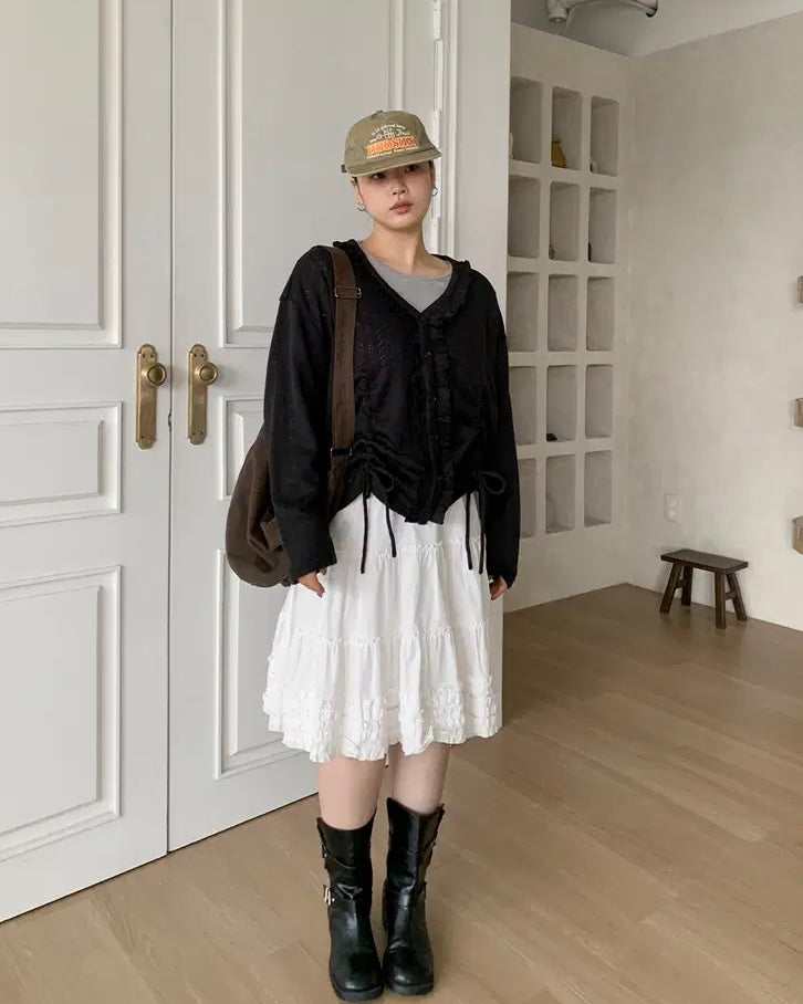 rufus ruffle cardigan
