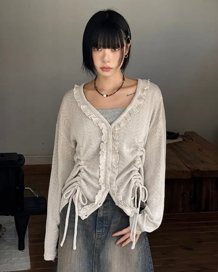 rufus ruffle cardigan