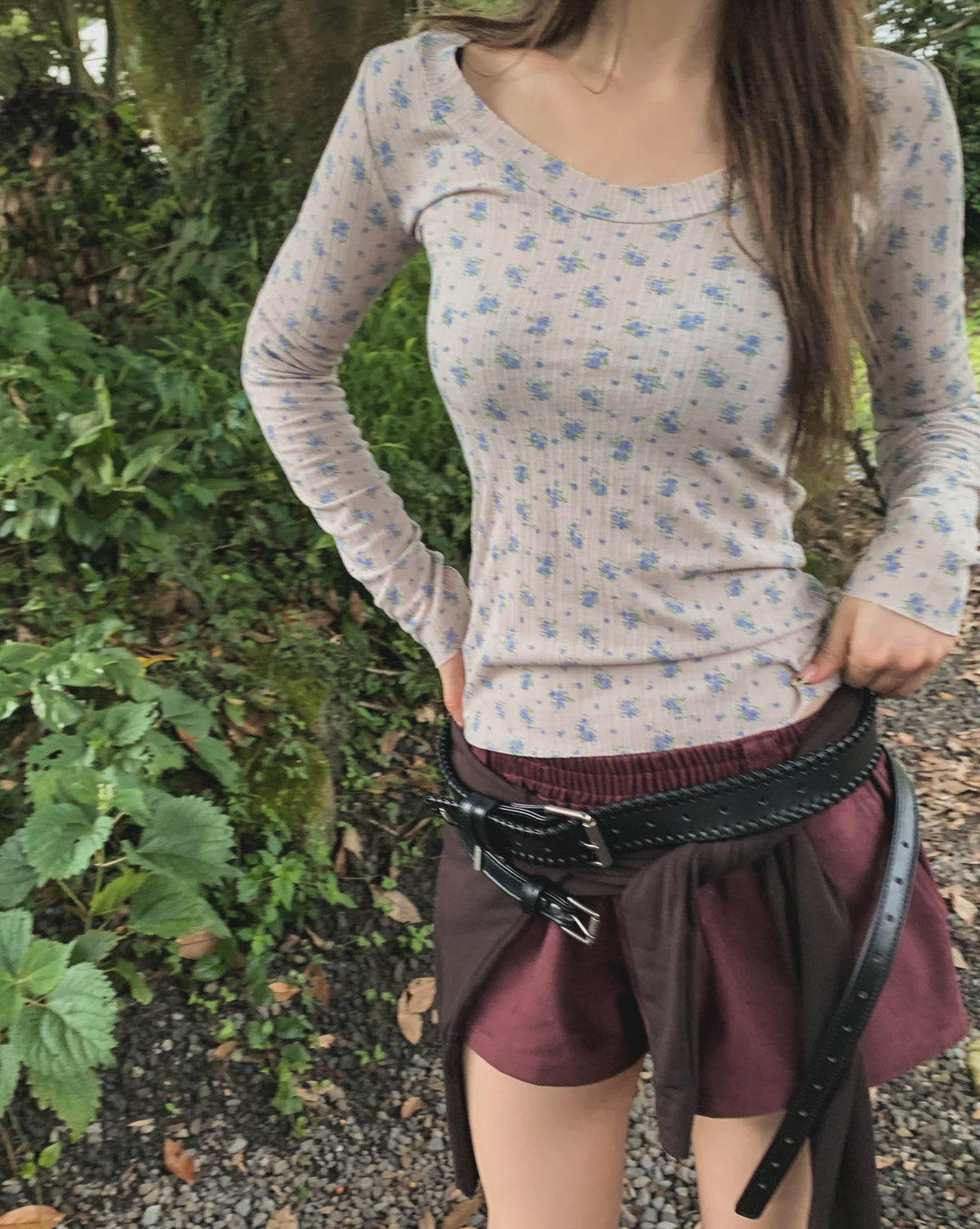floral ribbed longsleeves
