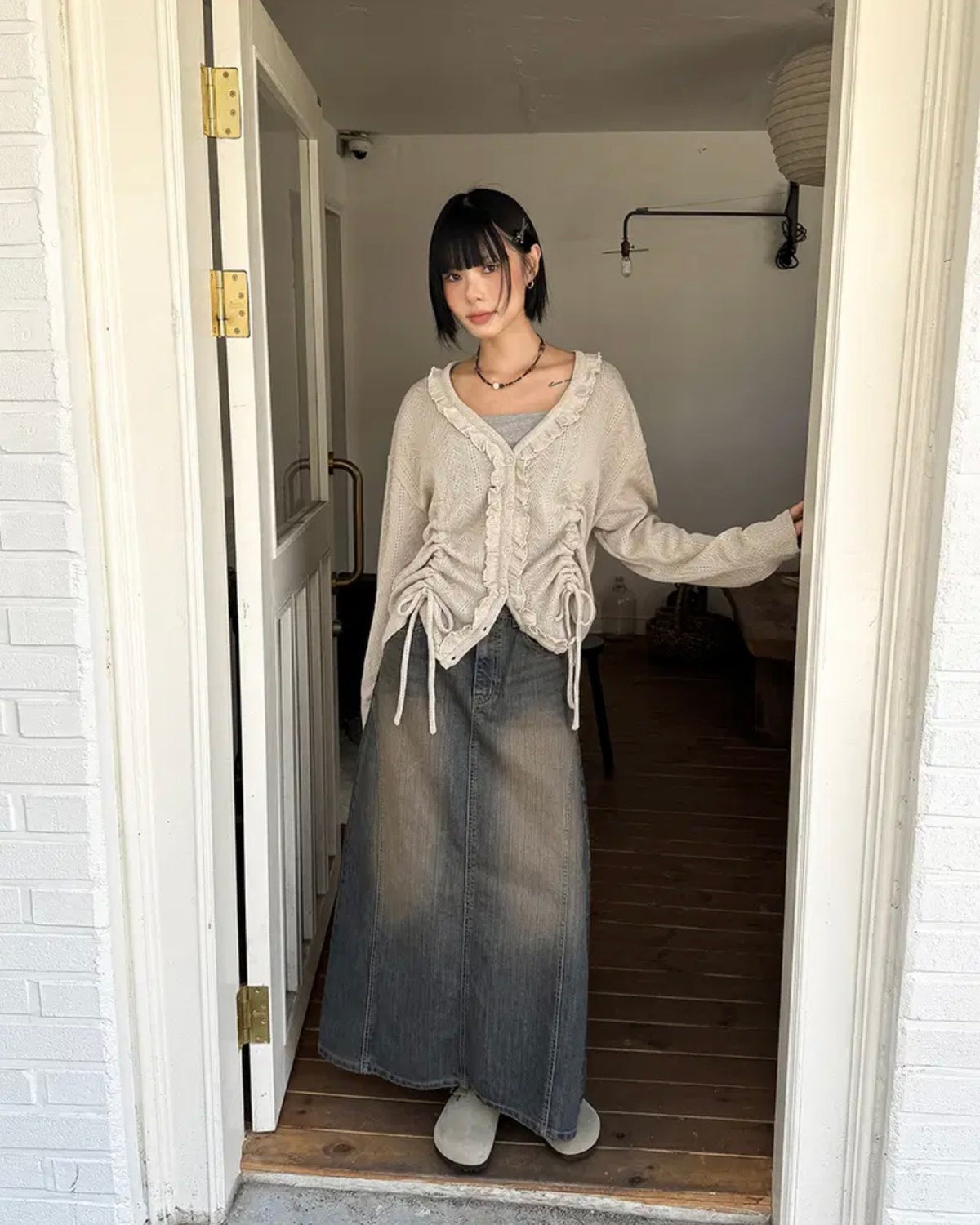 rufus ruffle cardigan