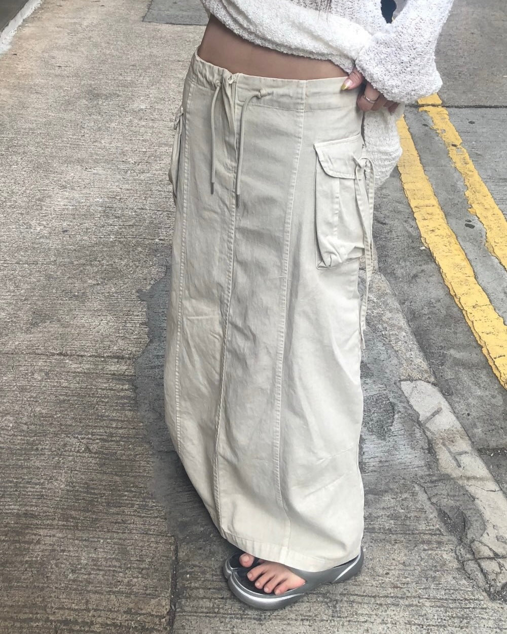 rope pigment strap skirt