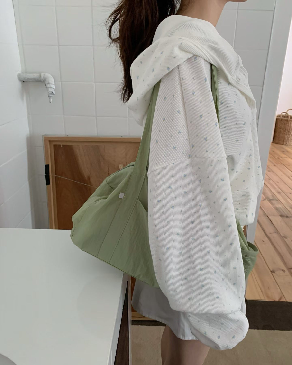 floral waffle hoodie