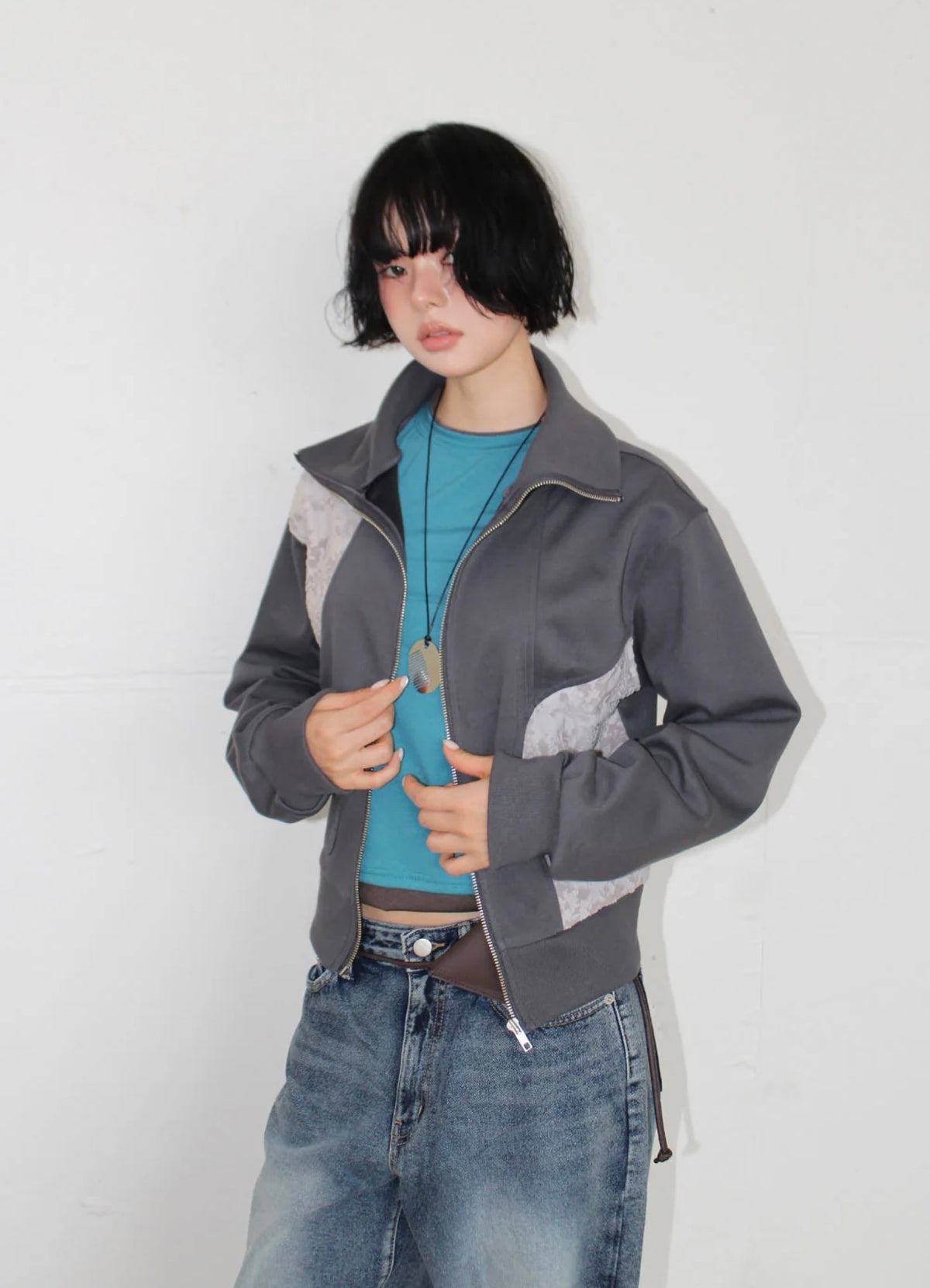 burning lace sweat jacket