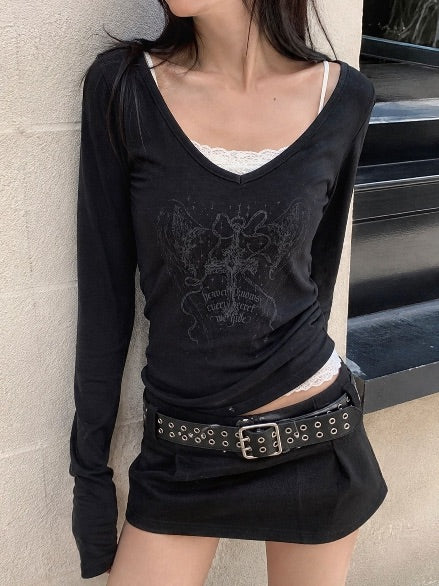angel v-neck longsleeve