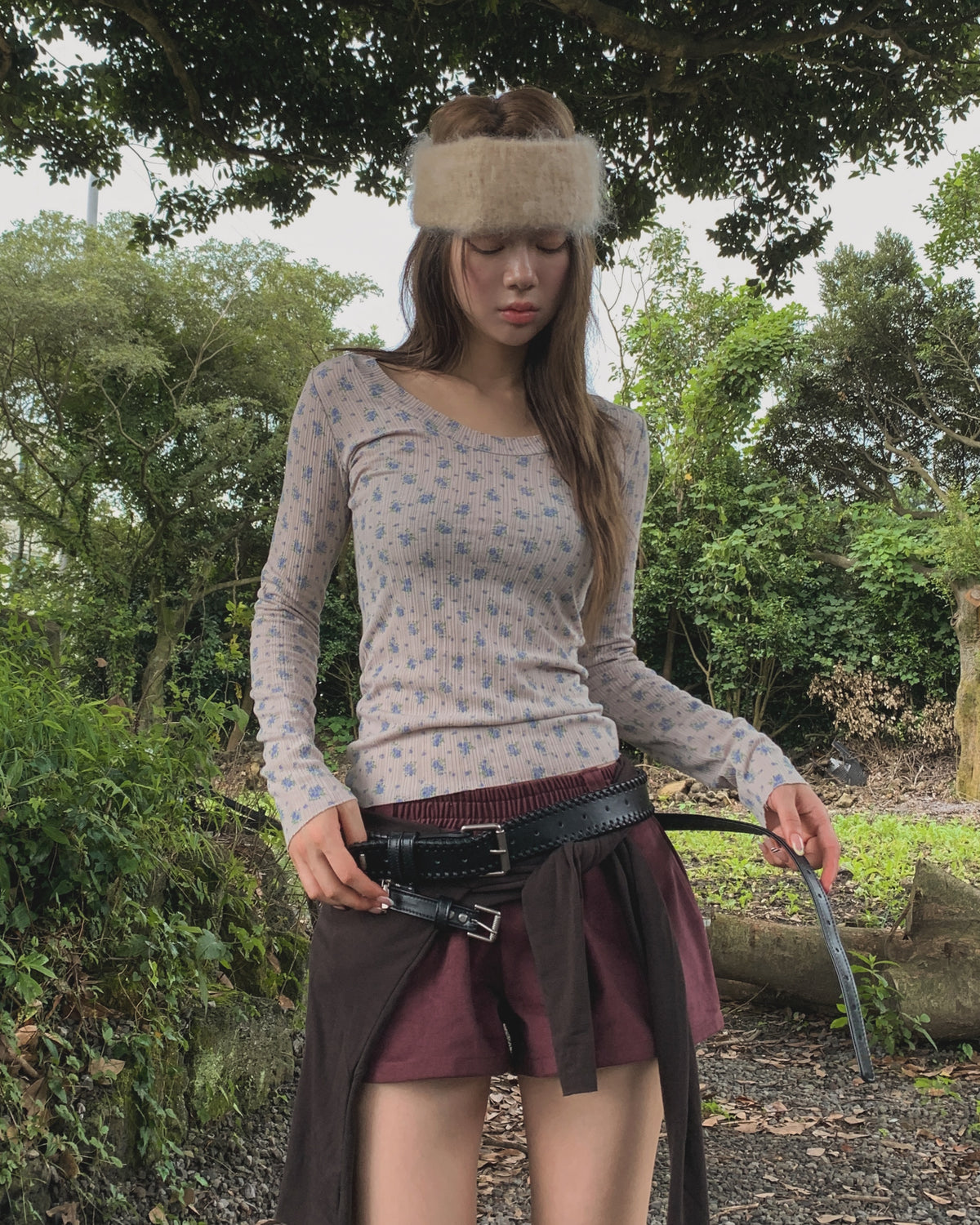 floral ribbed longsleeves