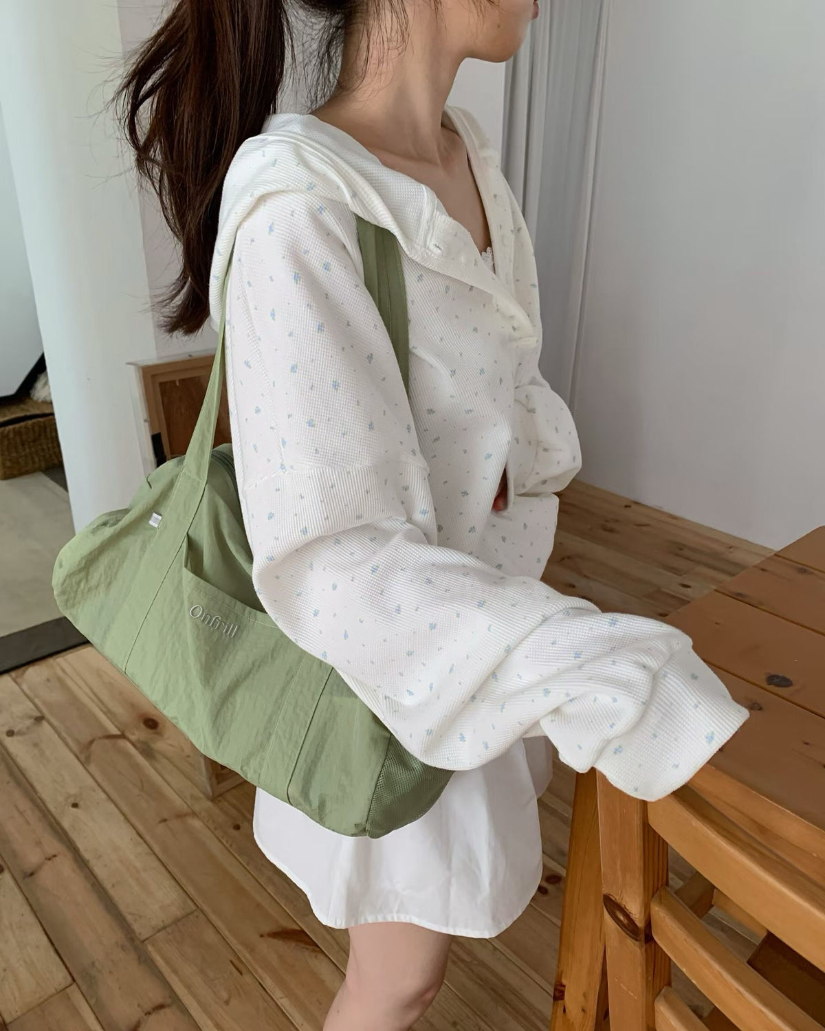 floral waffle hoodie