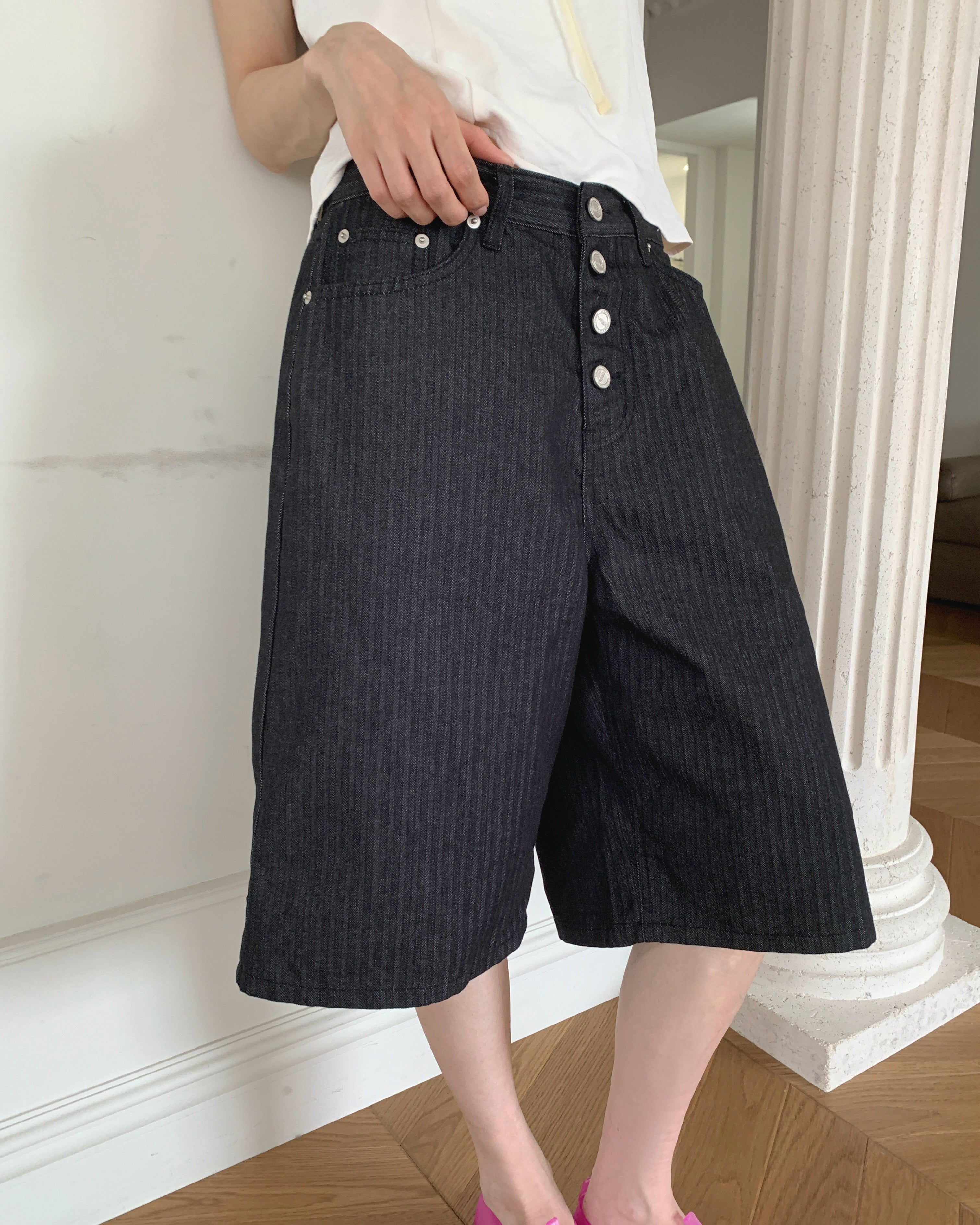 herringbone low-waisted pants