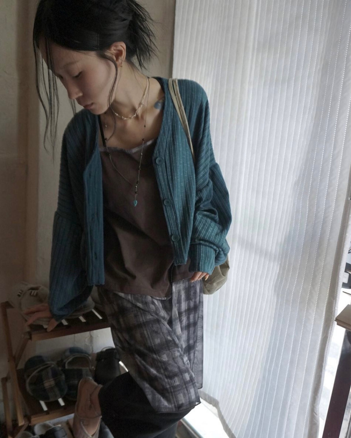 puff sleeves cardigan