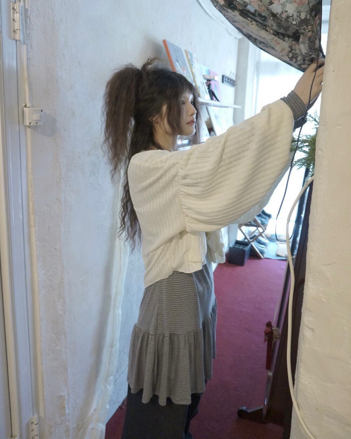 puff sleeves cardigan