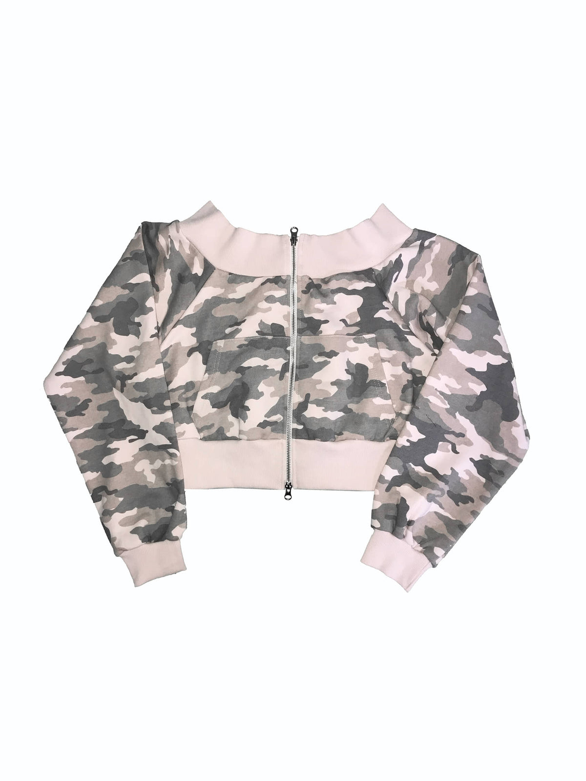 camo offshoulder jacket